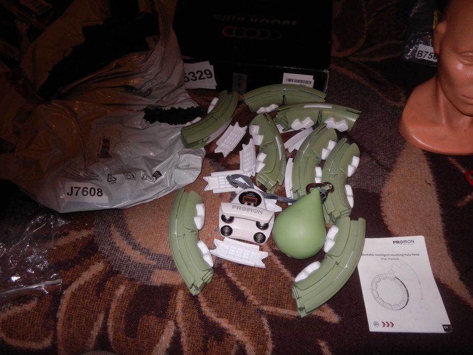 Wyprzedaż->J7608 Hula hop z wypustkami Proiron 35 cm zielony