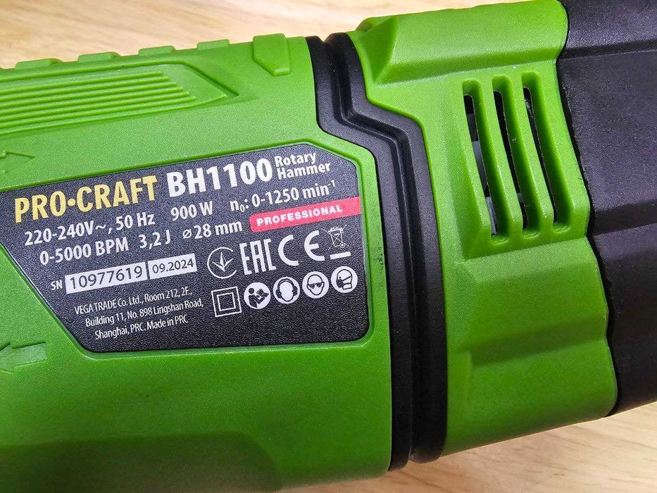 Перфоратор ProCraft 3,2Дж Антивібрац.система + Комплект Бурів Гарантія