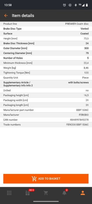 Travagem Ferodo BMW - 300mm (com 15 mil km's)