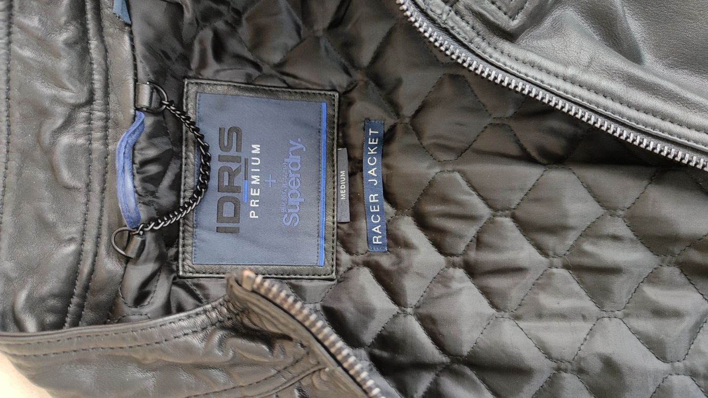 Байкерська кожаная куртка IDRIS Premium Superdry