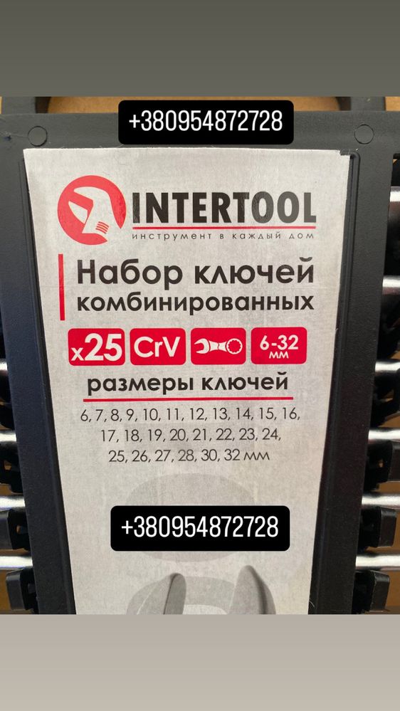 Набір ключів комбінованих 25 шт, 6-32 мм CrV INTERTOOL HT-1205