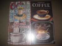 Coleção de 4 Quadros/Placas" Café" Novos!