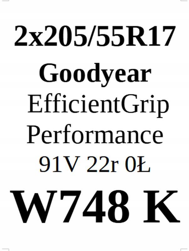 2x 205/55r17 Goodyear EfficientGrip Performance 91v Jak Nowe