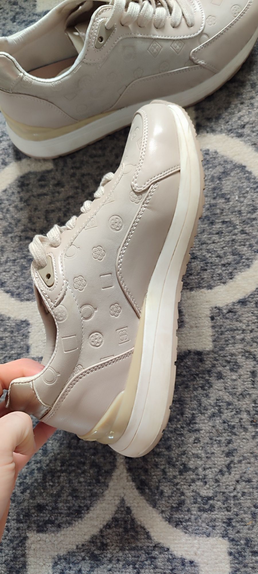 Sneakersy buty damskie beżowe Quazi