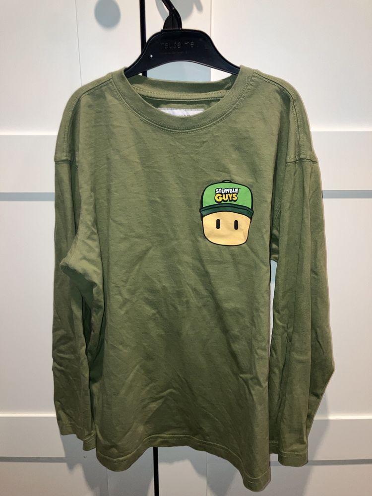 Stumble guys Zara 134/140 zielona bluzka koszulka długo rękaw tshirt