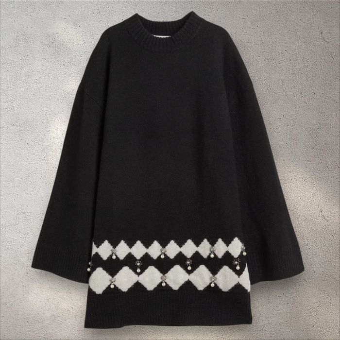 Sukienka swetrowa H&M – miękka, ozdobna, M