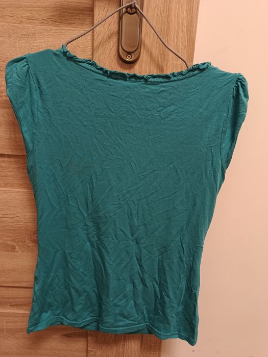 Niebieska damska bluzka koszulka na krótki rękaw marki Orsay