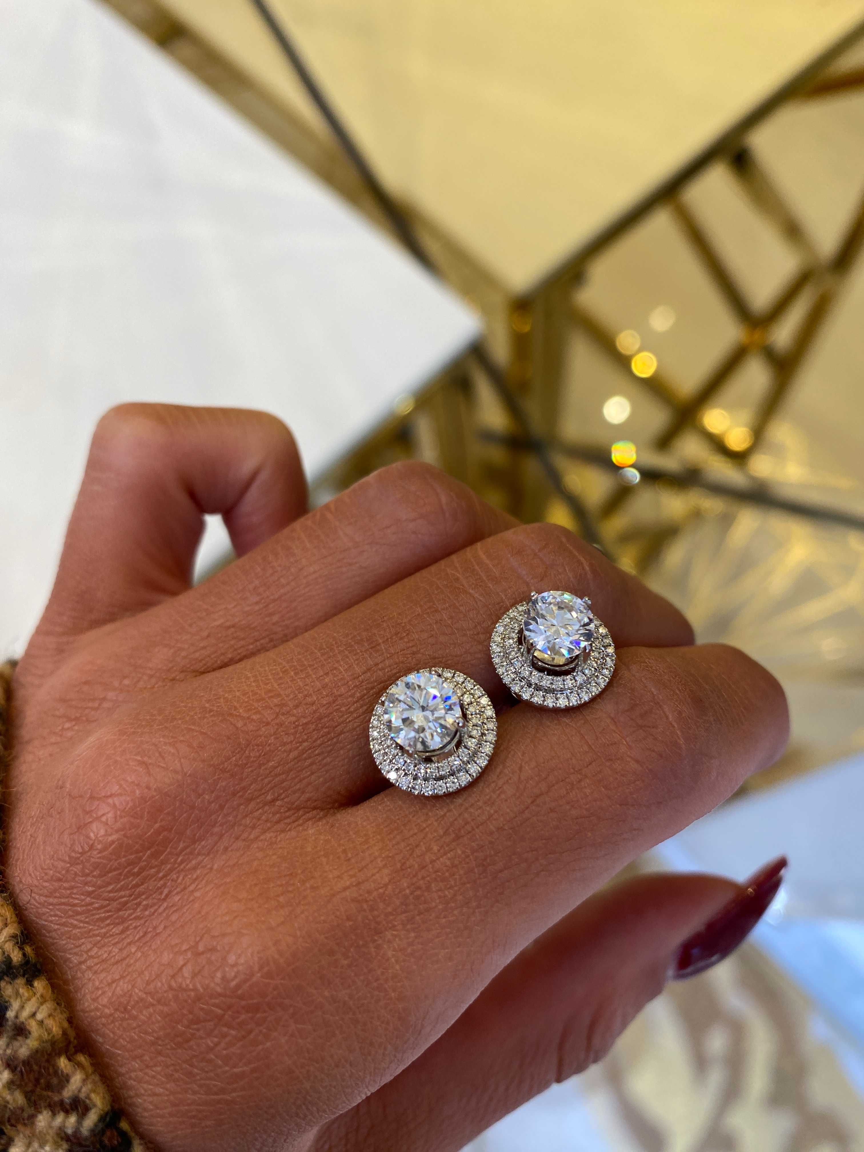 Kolczyki HALO z diamentami 2.52 CT VS2/G Certyfikat IGI