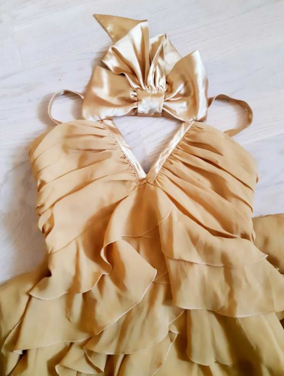 Коктейльное платье/золоте нарядне плаття