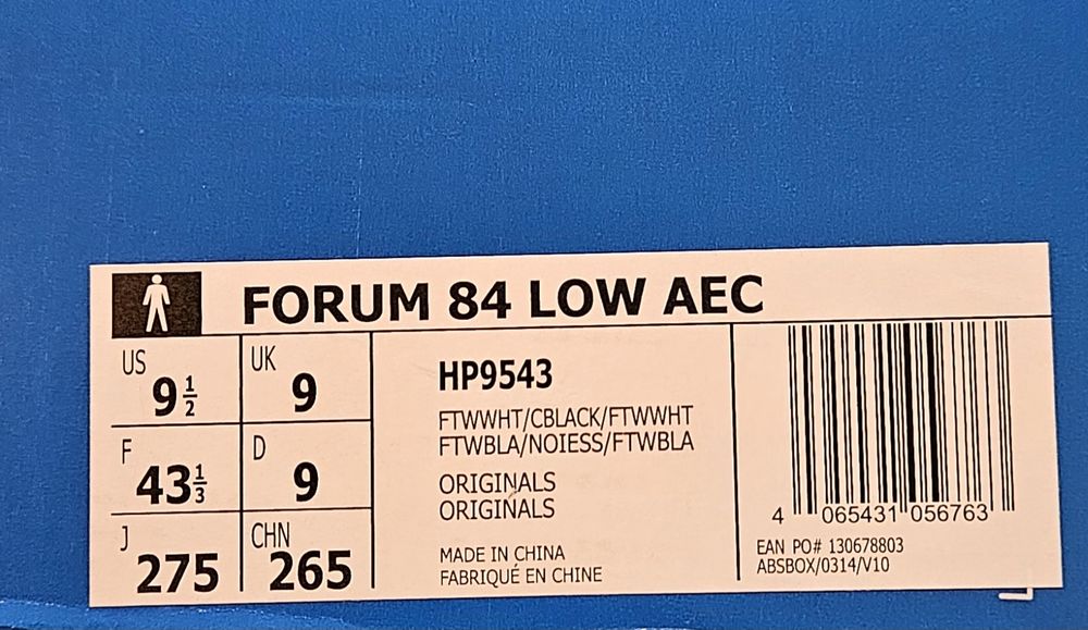 Ténis novos a estrear na caixa ADIDAS Forum 84 AEC, 43 1/3 Europeu