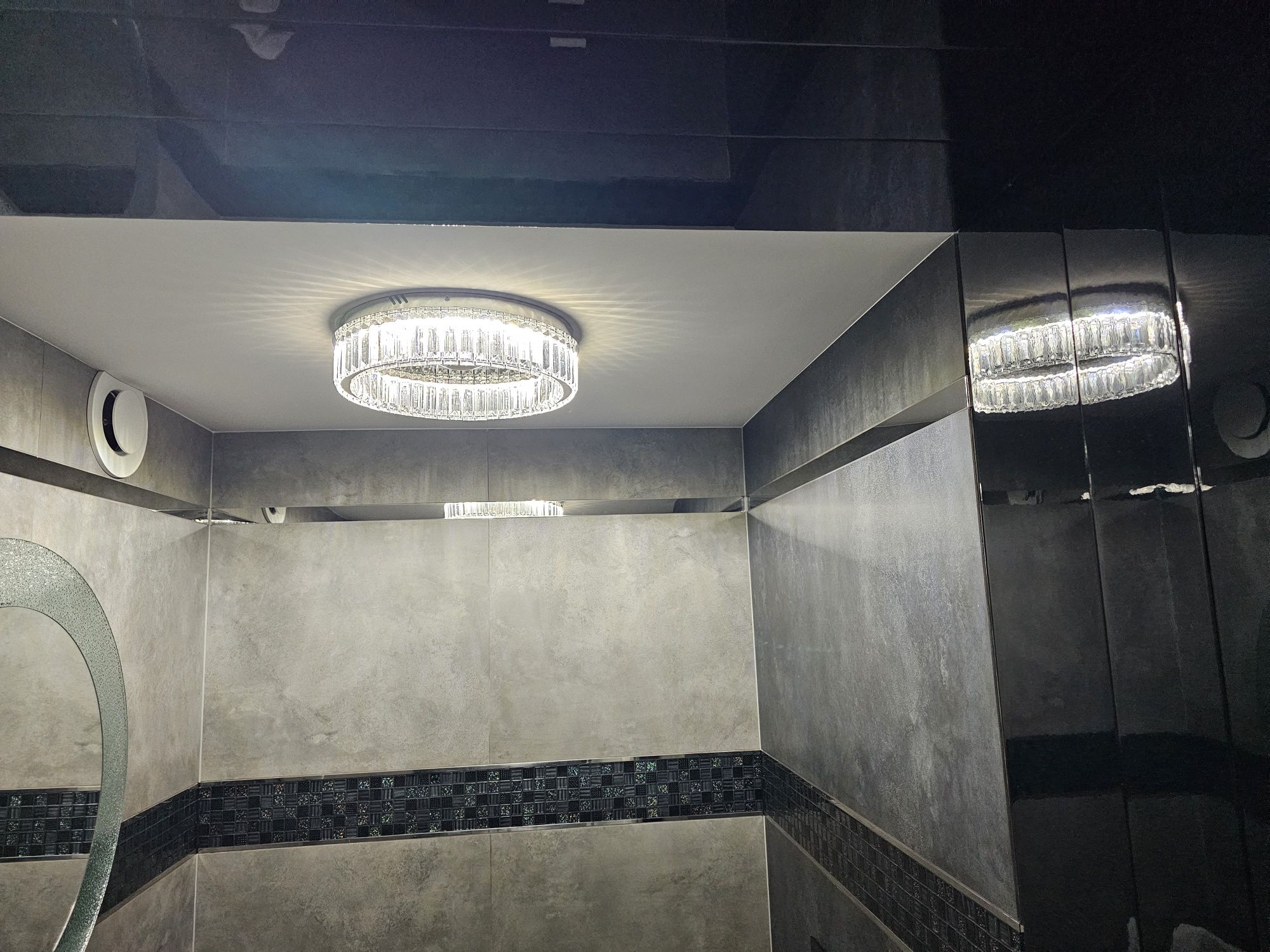Kryształowy żyrandol LED plafon 40 cm srebrny