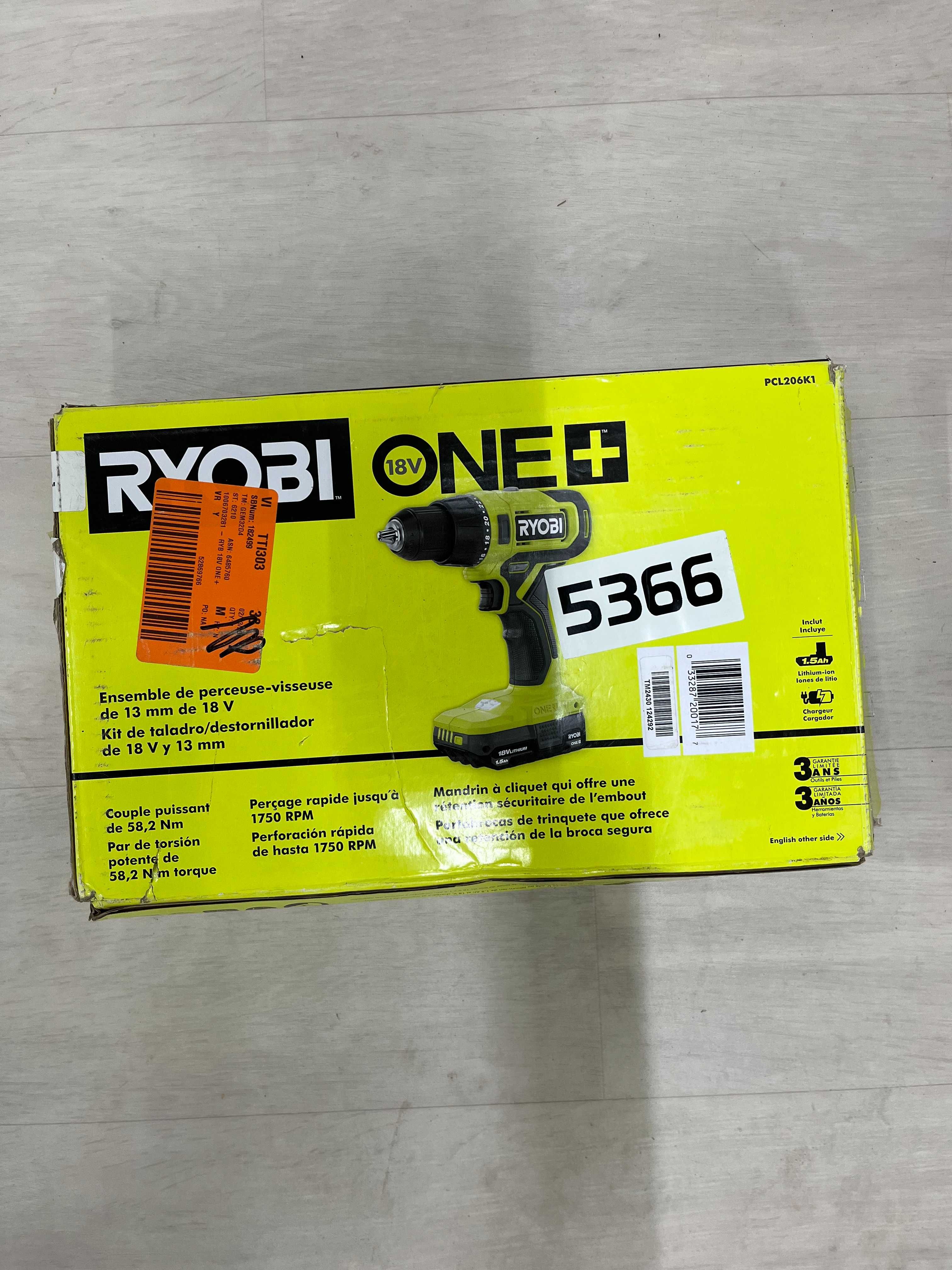 Ryobi Wkrętarka 18V + 1 Bateria 1,5 AH NOWA z USA