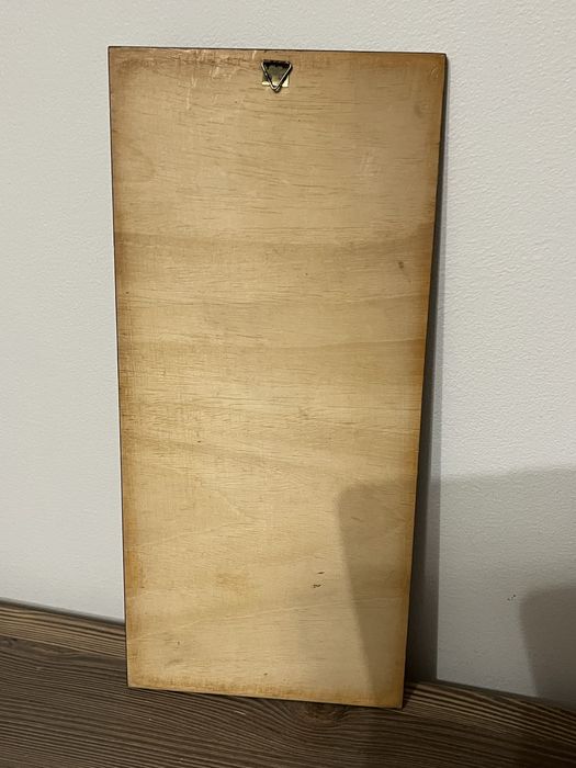 Obrazek zawieszka rękodzieło drewno intersjonowane vintage