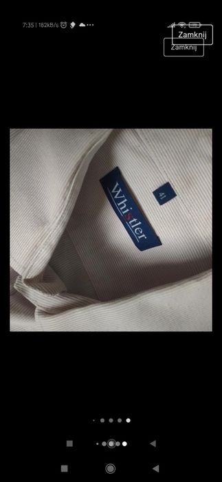 Koszula męska, biała w różowe paski, 41, L xl