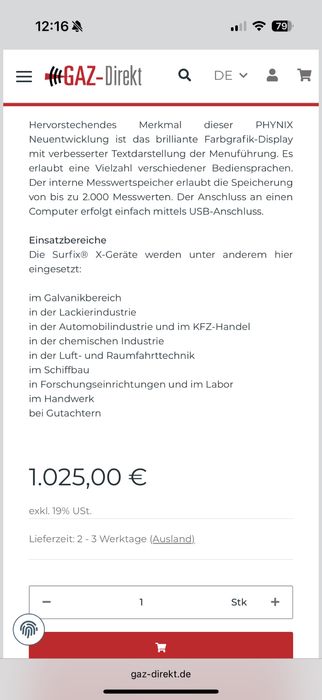 Miernik Grubości Powłoki Malarskiej PHYNIX SURFIX