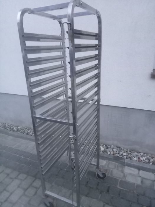 Regał na kolach, stal nierdzewna