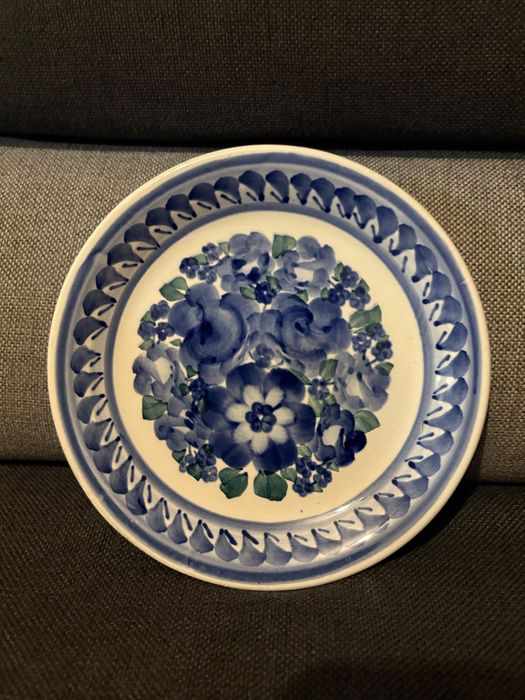 Zestaw 2 talerzyków Włocławek fajans- ręcznie malowane