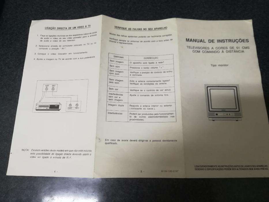 Manual de instruções televisor singer