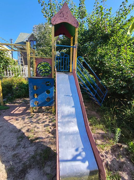 Великий дитячий ігровий майданчик комплекс для вулиці метал+дерево