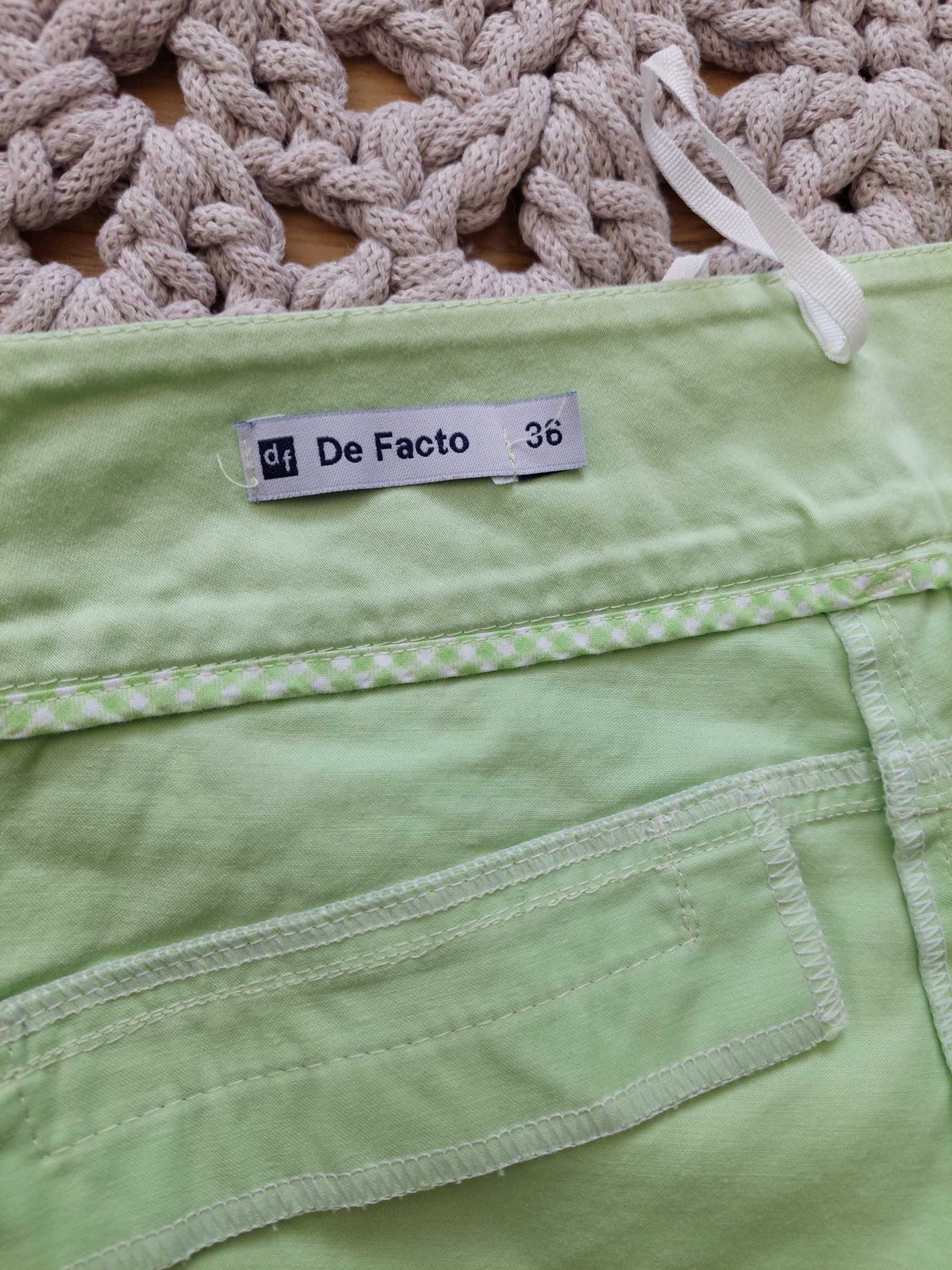 Spodnie damskie zielone De Facto 36