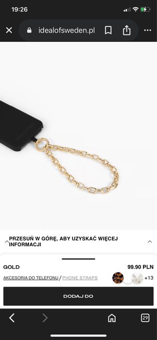 Ideal of Sweden komplet etui iPhone 13 Warm Beige Croco + łańcuszek