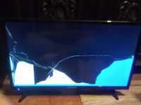 Tv blaupunkt de 32 polegadas com painel partido para peças ou reparo