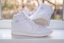 ‼️Кросівки Nike Air Jordan 1 Mid 554724-104 Ms Vip White 40 р ОРИГІНАЛ
