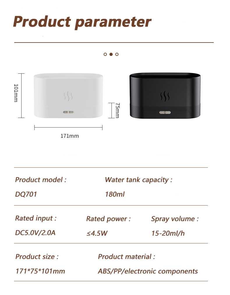 dyfuzor symulacja płomieni nawilżacz odświeżacz powietrza