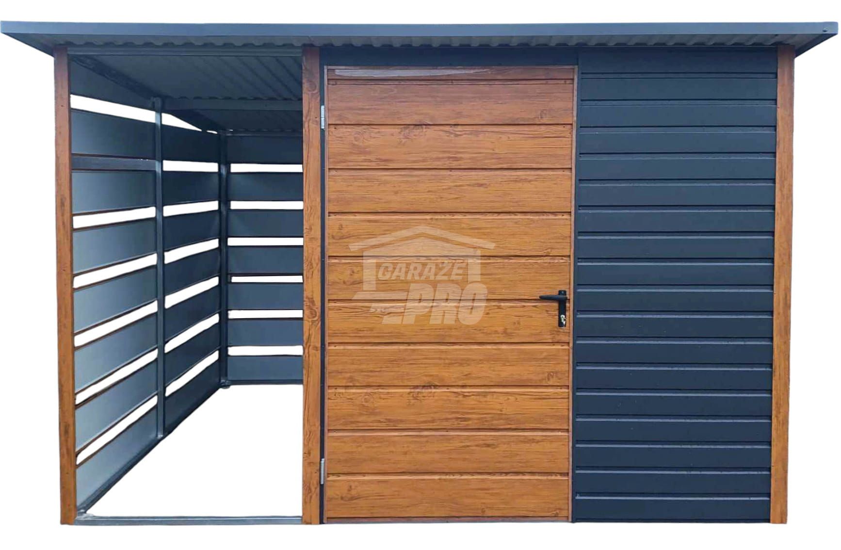 Schowek domek ogrodowy 2x2m + wiata 1m Drzwi okno dach  GP516