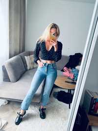 Jeansy 7/8 Zara 34/XS jasnoniebieskie wyższy stan