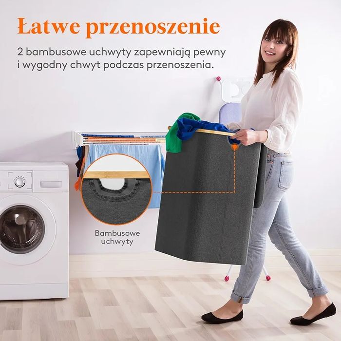 Potróny Kosz Pojemnik – Organizer na Pranie z Pokrywką 150l 733