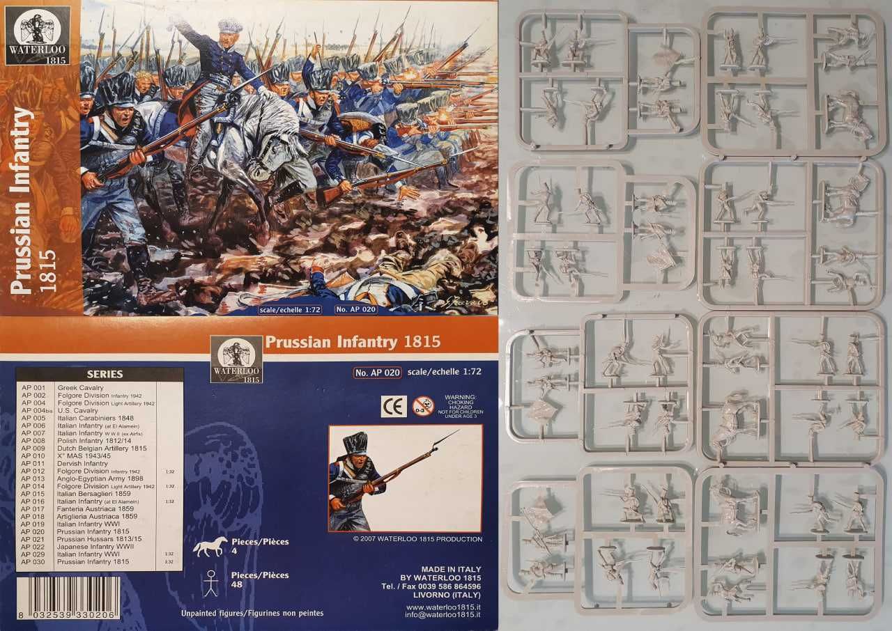 Наборы солдатиков 1/72 Waterloo 1815 с AP005 до AP021
