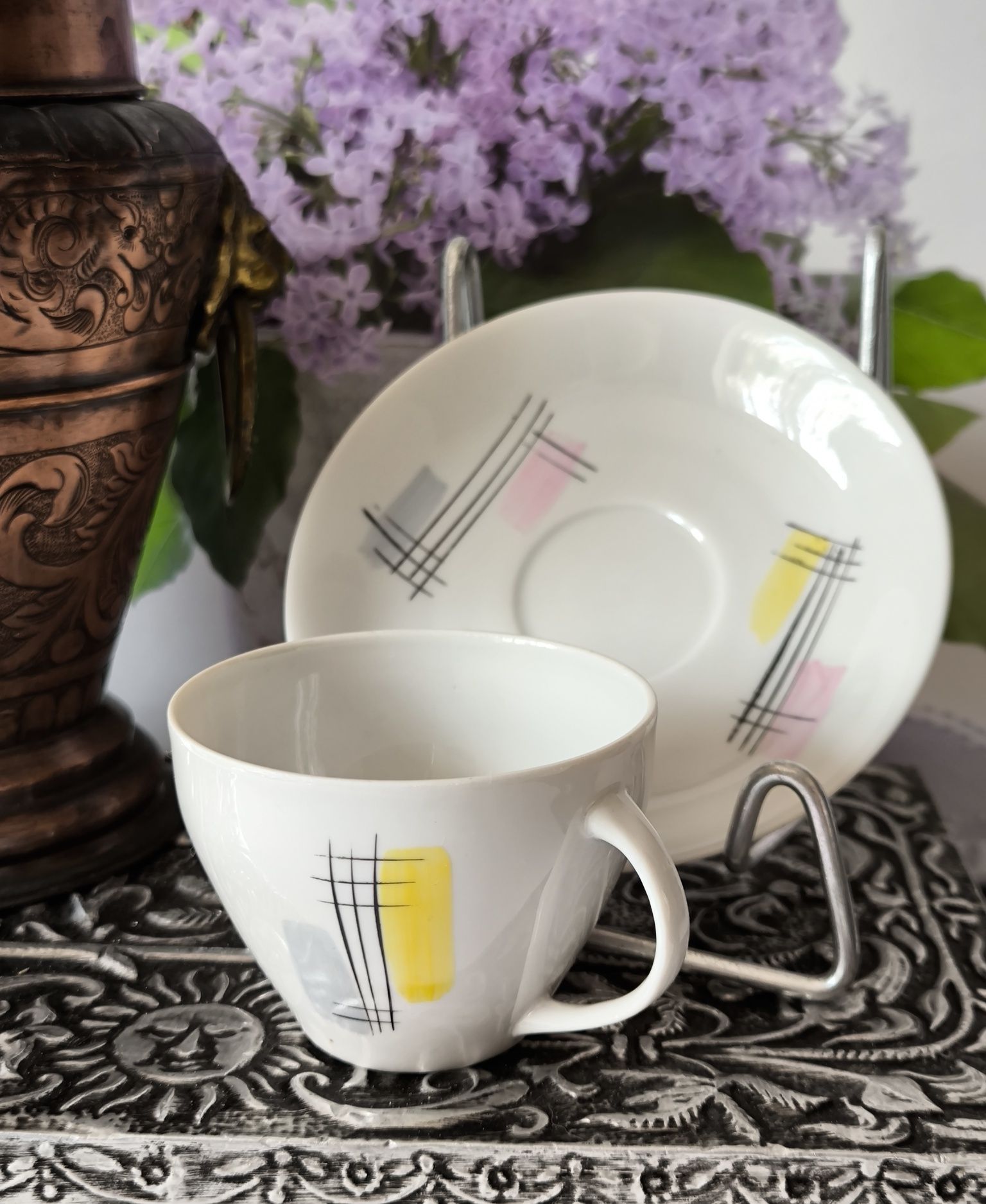 Duo Karolina pikasiak Joanna  piękna stara porcelana Potacki