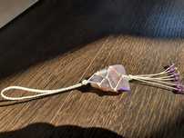 Zawieszka z agatem I Ametystem fioletowa witchcraft fairycore fairy