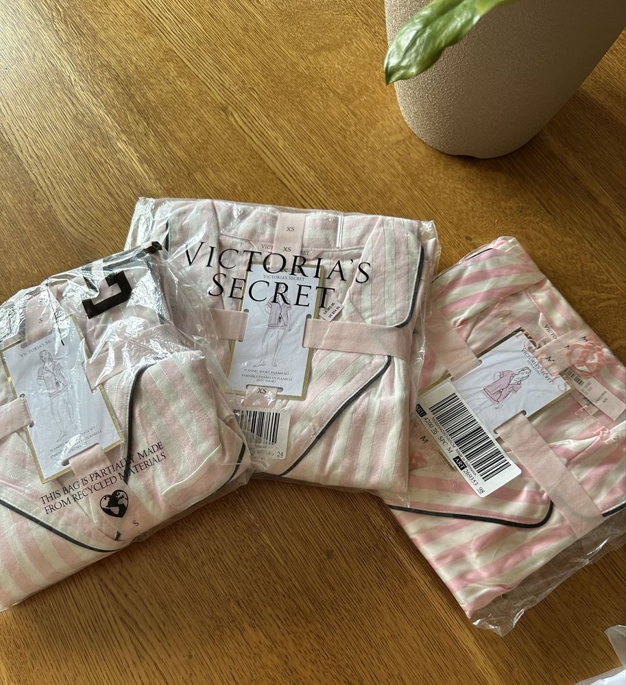 Victoria's Secret піжама XS,S,M фланель сатин Вікторія сікрет