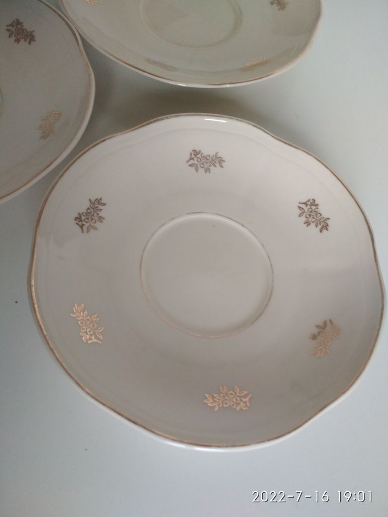 Porcelana Chodzież talerzyki pod filiżanki zestaw kawowy PRL