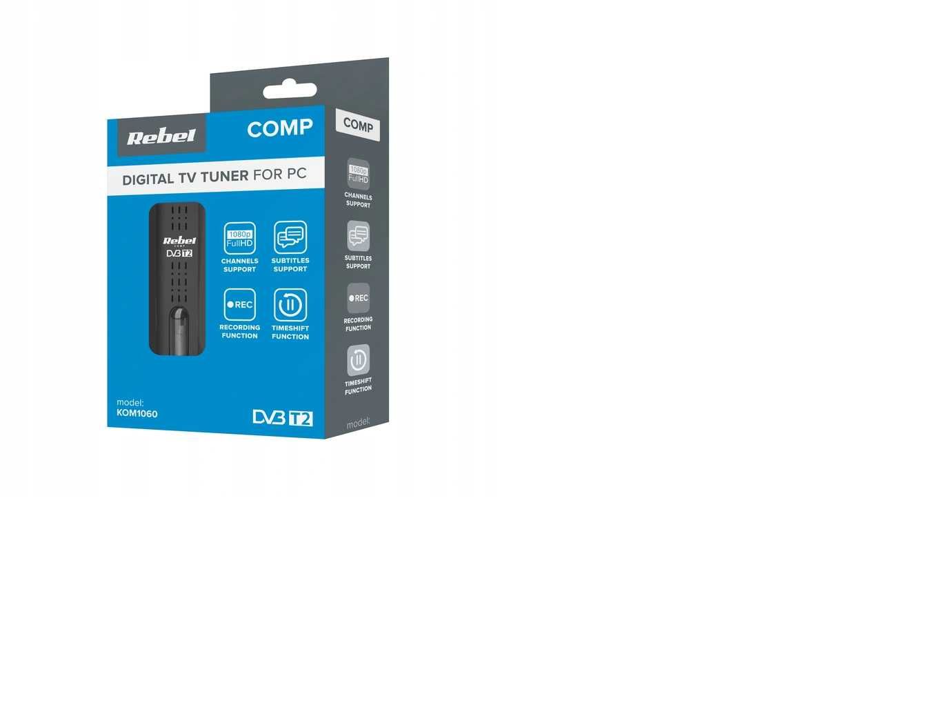 Tuner cyfrowy USB DVB-T2 H.265 HEVC REBEL dvb-c