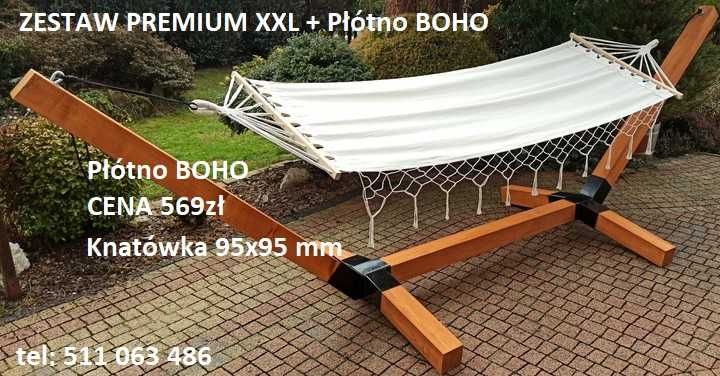 Stelaż PREMIUM + Hamak XXL Zestaw 2 OS 350KG 100x100 mm BOHO