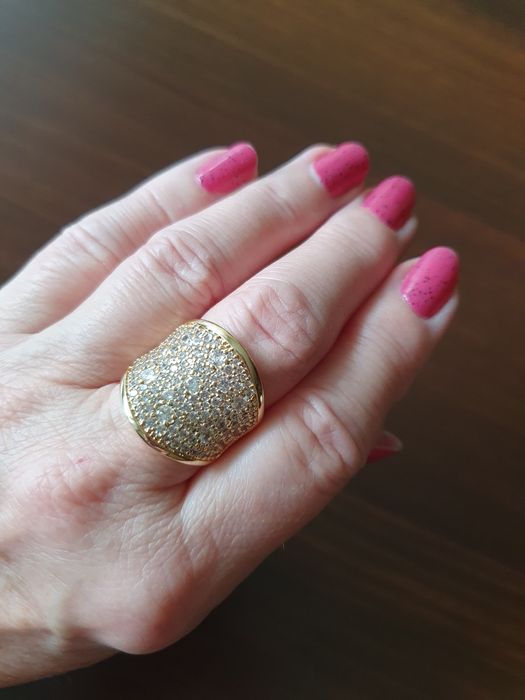 Szeroka obrączka w kolorze złota  -  17