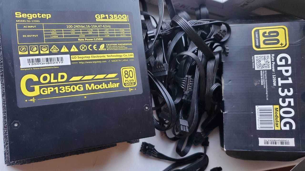Блок 1350W 80gold + Материнська плата Biostar TB85 6PCIE Celeron 8gb