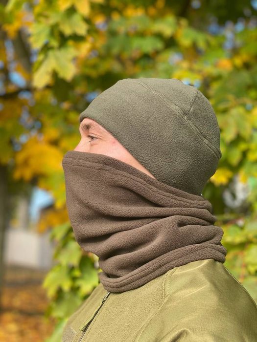 Шапка флісова олива зимова військова зсу флисовая военная