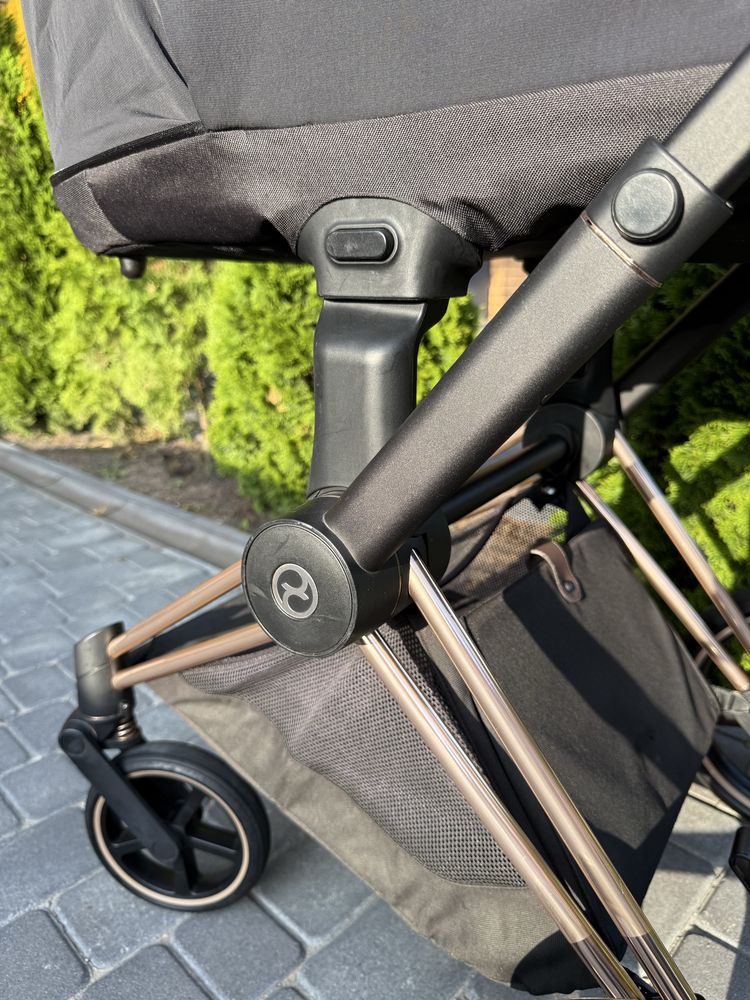 Коляска Cybex Priam 4.0 Sepia Black шасі Rosegold 2 в 1
