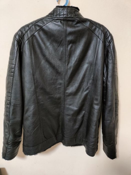 Куртка-дублянка чоловіча шкіряна зимова