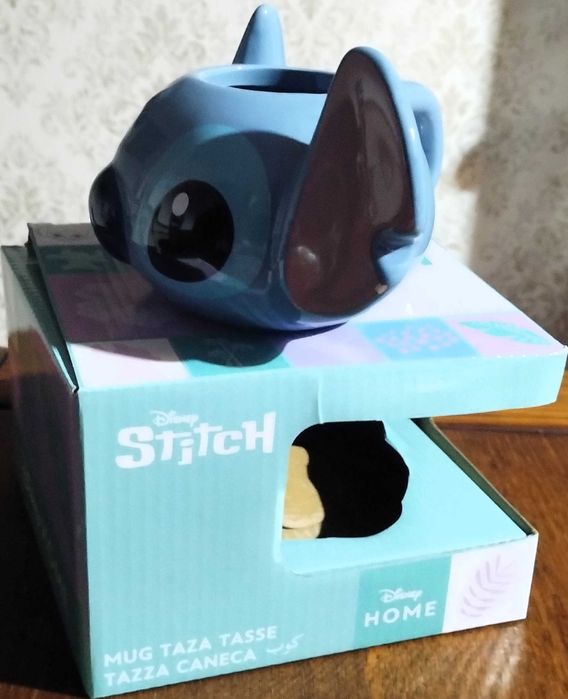 Caneca Taça Stitch Cerâmica Original Disney