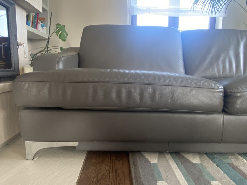 Sofa trzyosobowa z funkcją spania skóra kler
