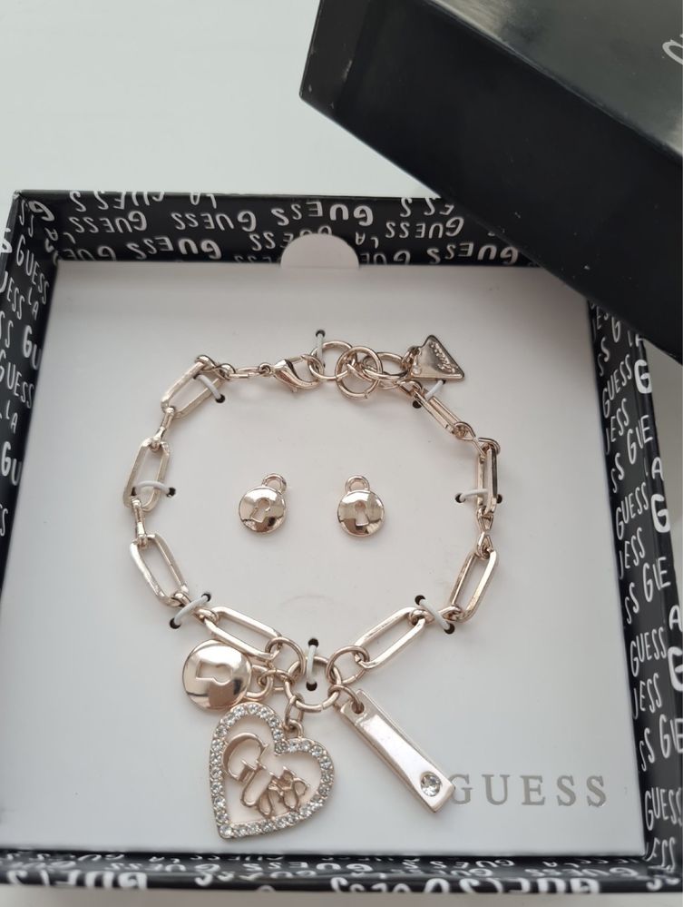 Подарунковий набір браслет+сережки GUESS США