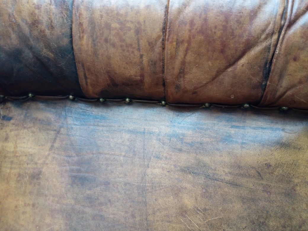 Chesterfield pikowana skórzana w 100%oryginalna kanapa sofa transport