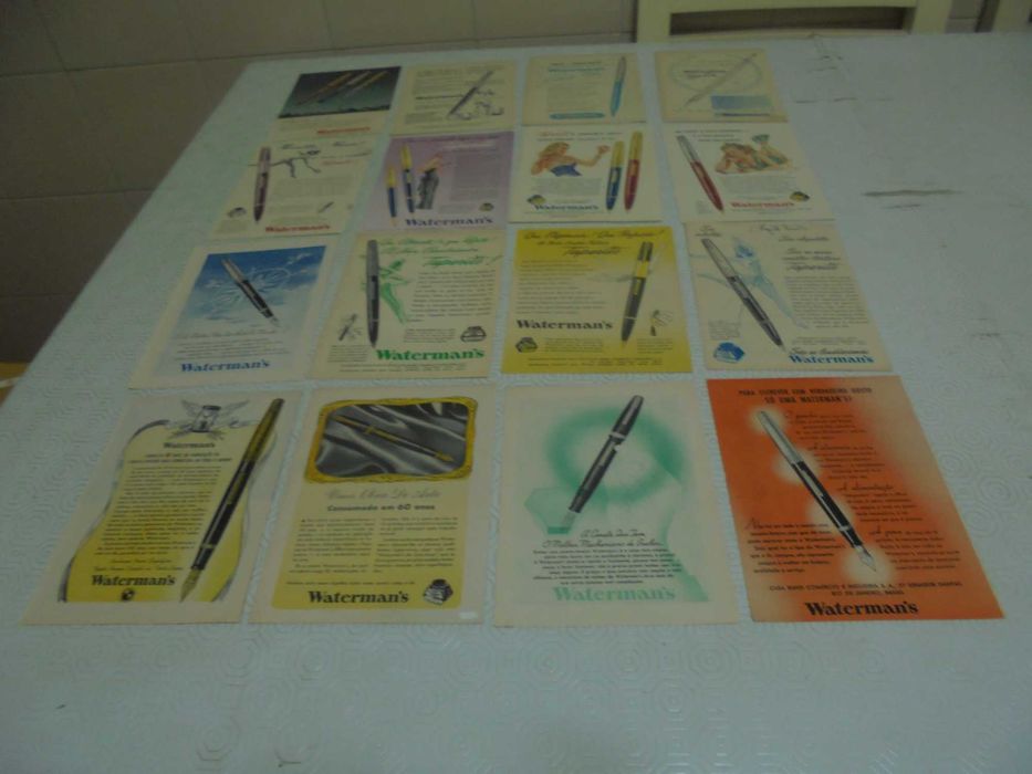 Publicidades de Canetas Waterman's dos anos 40/50 todas diferentes