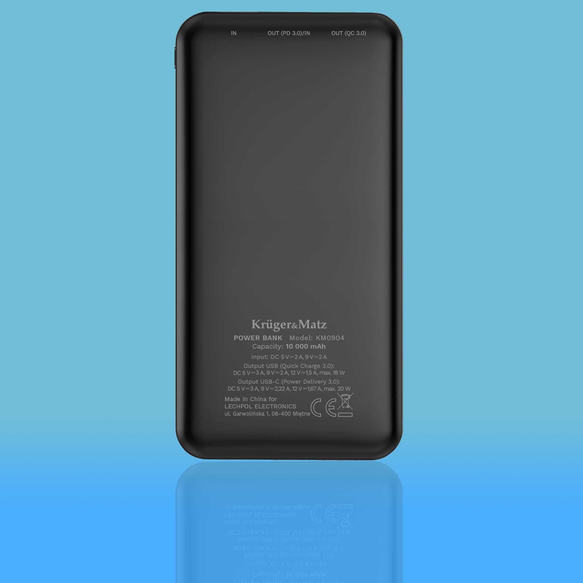 POWER BANK Kruger&Matz 10000 mAh Li-pol z funkcją QC oraz PD