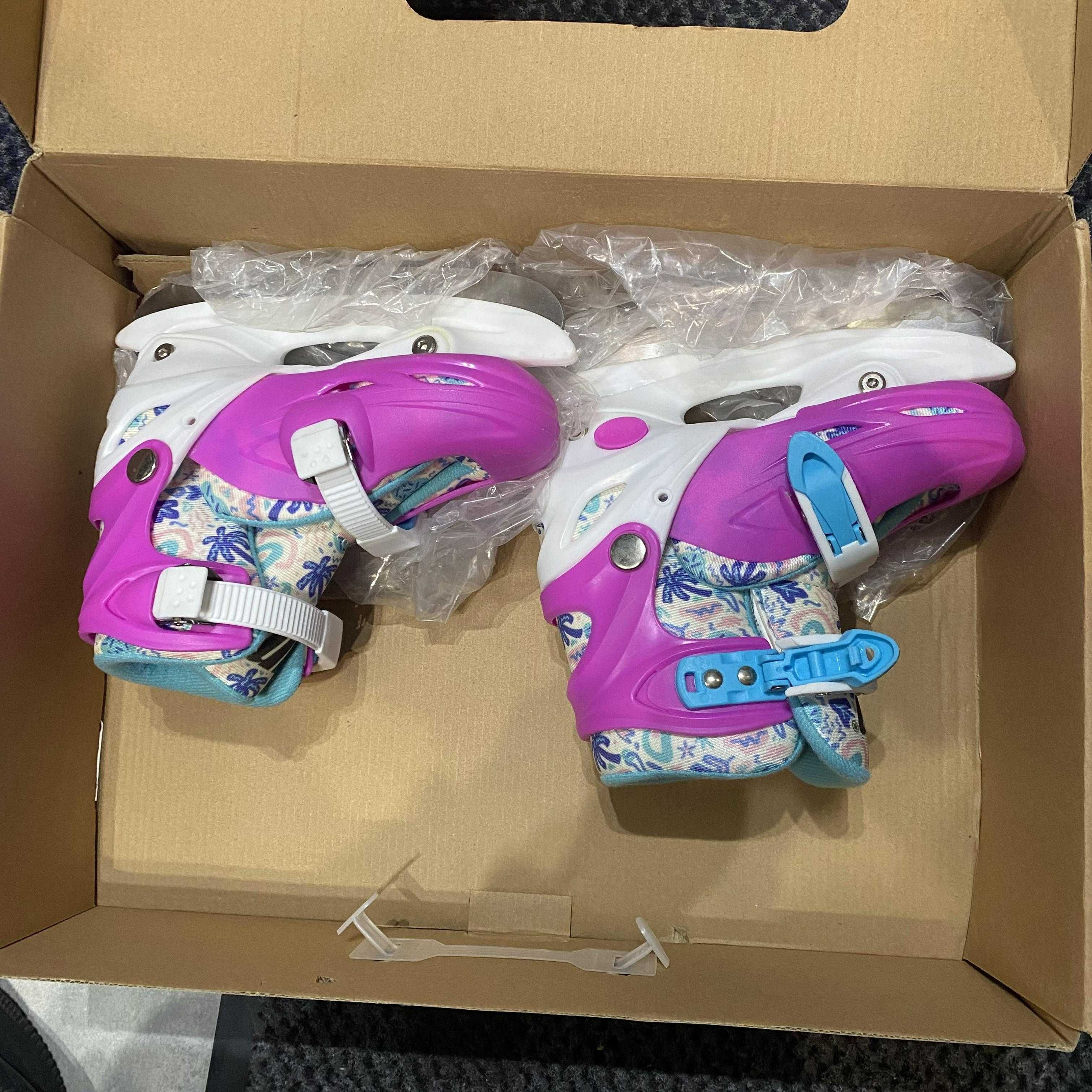 Łyżwy UM Skates Biało-Różowe 31-34 + Pudełko